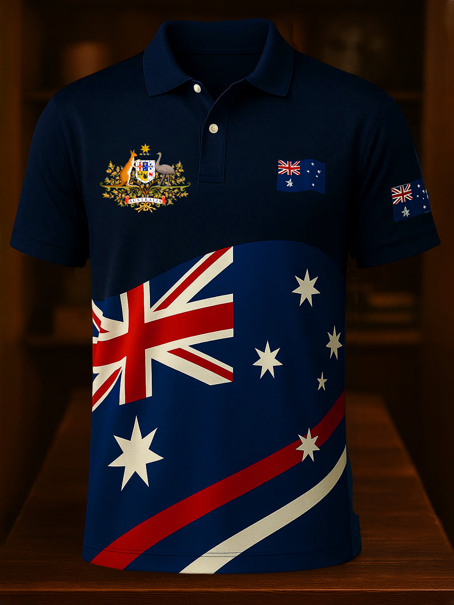 Men's Vintage Australian Holiday Smart Casual Polo Shirt