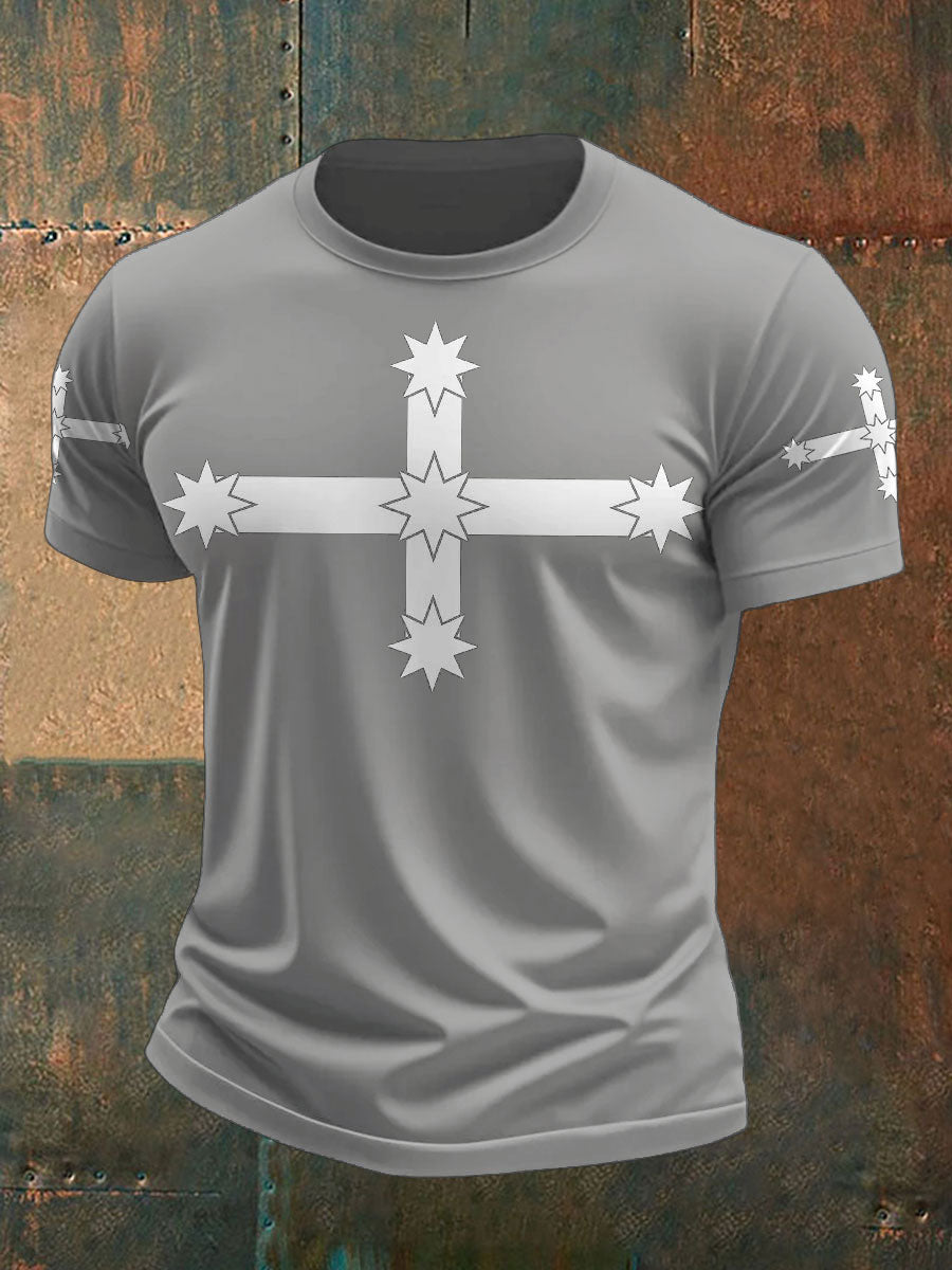 Men's AU Eukera Flag Printed T-shirt