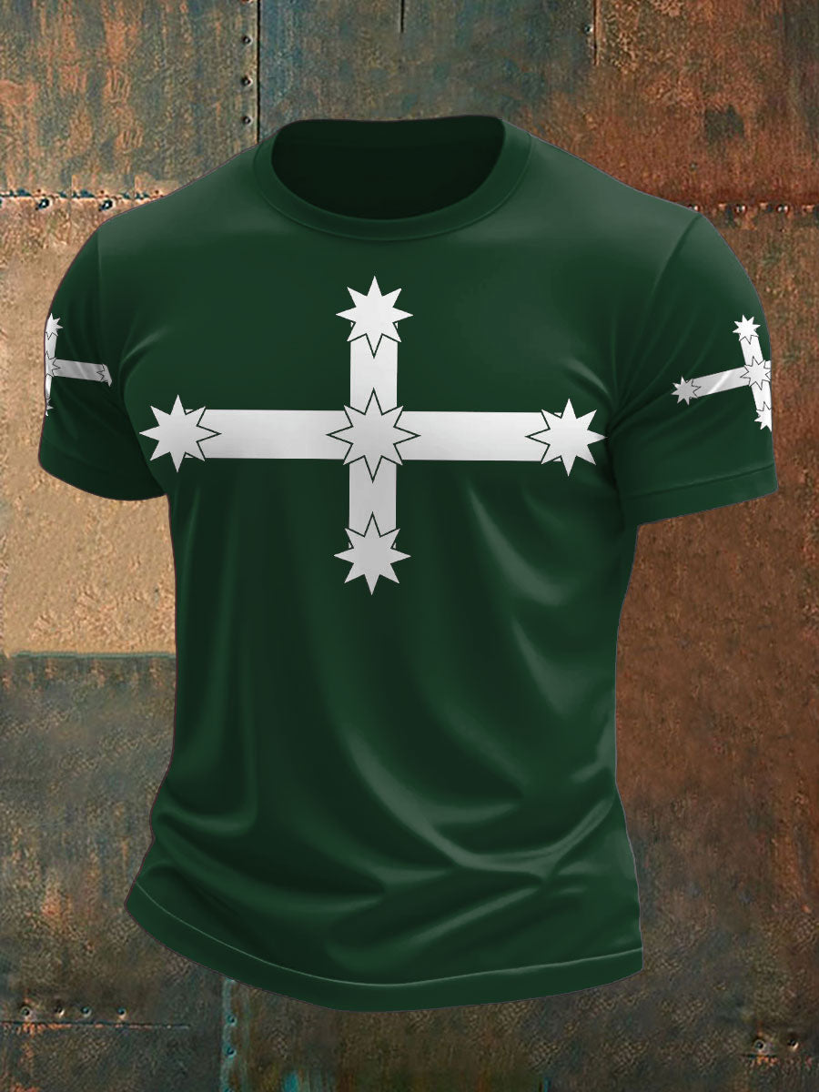 Men's AU Eukera Flag Printed T-shirt