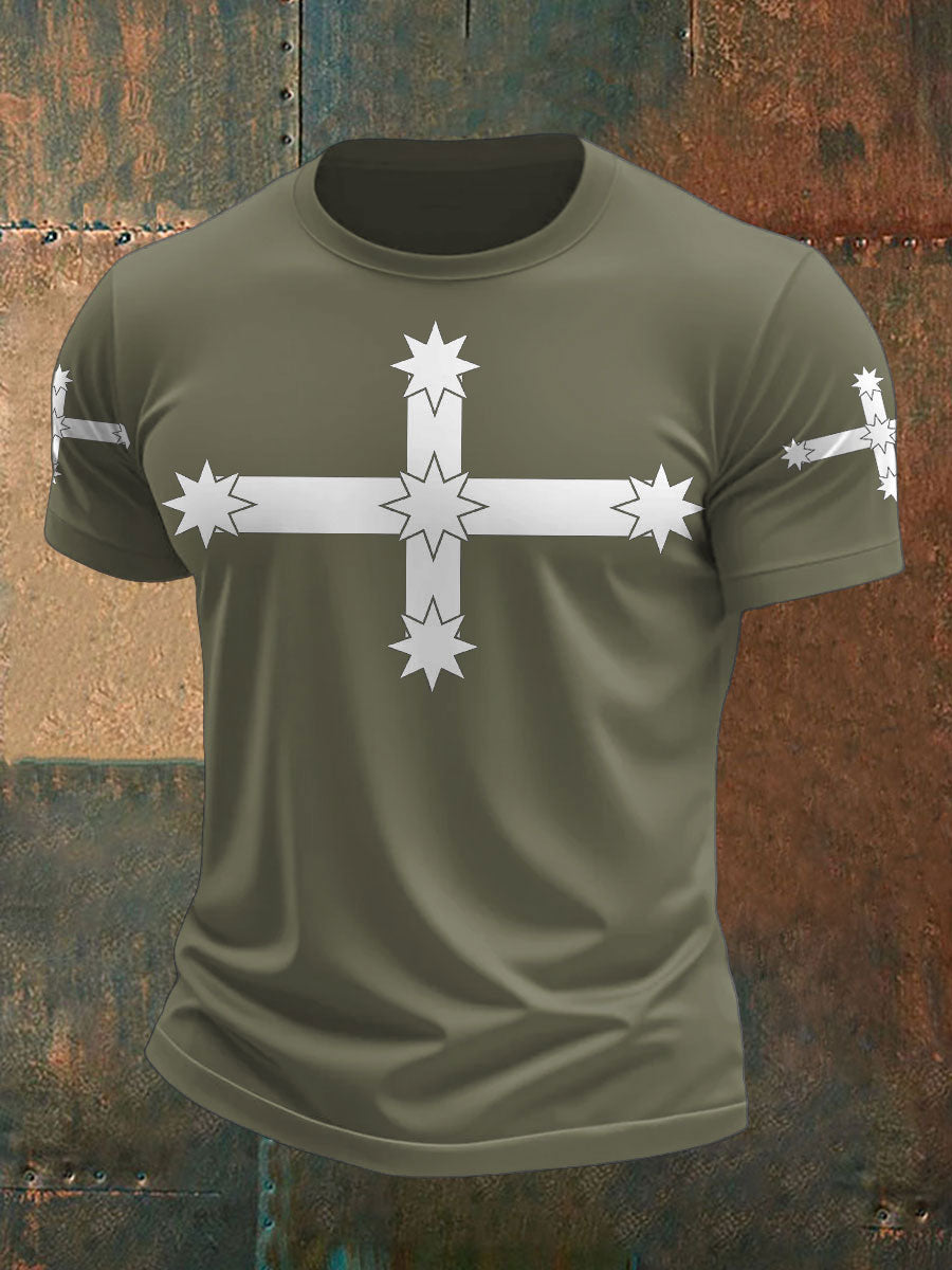 Men's AU Eukera Flag Printed T-shirt