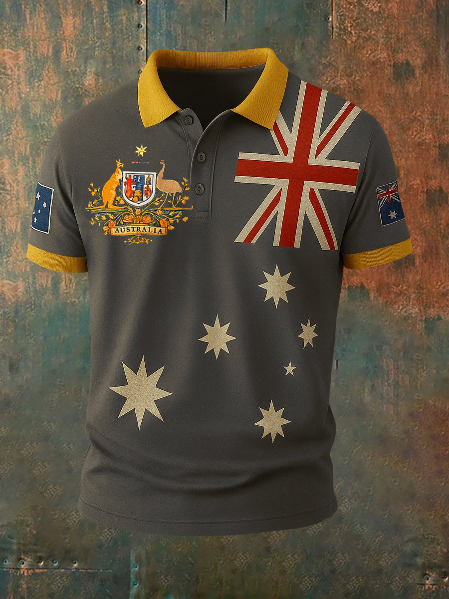 Men's Vintage Australian Holiday Smart Casual Polo Shirt