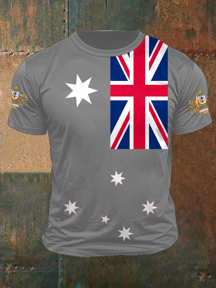 Men's AU Flag Printed T-shirt