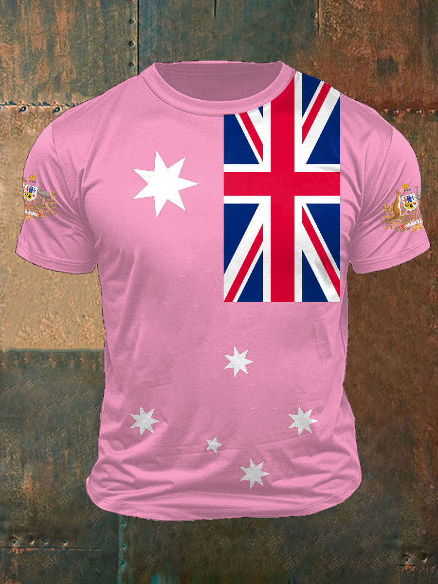 Men's AU Flag Printed T-shirt