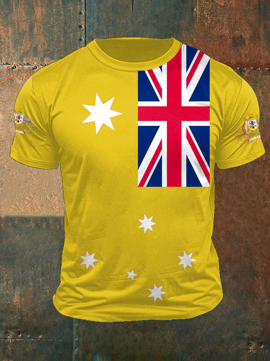 Men's AU Flag Printed T-shirt