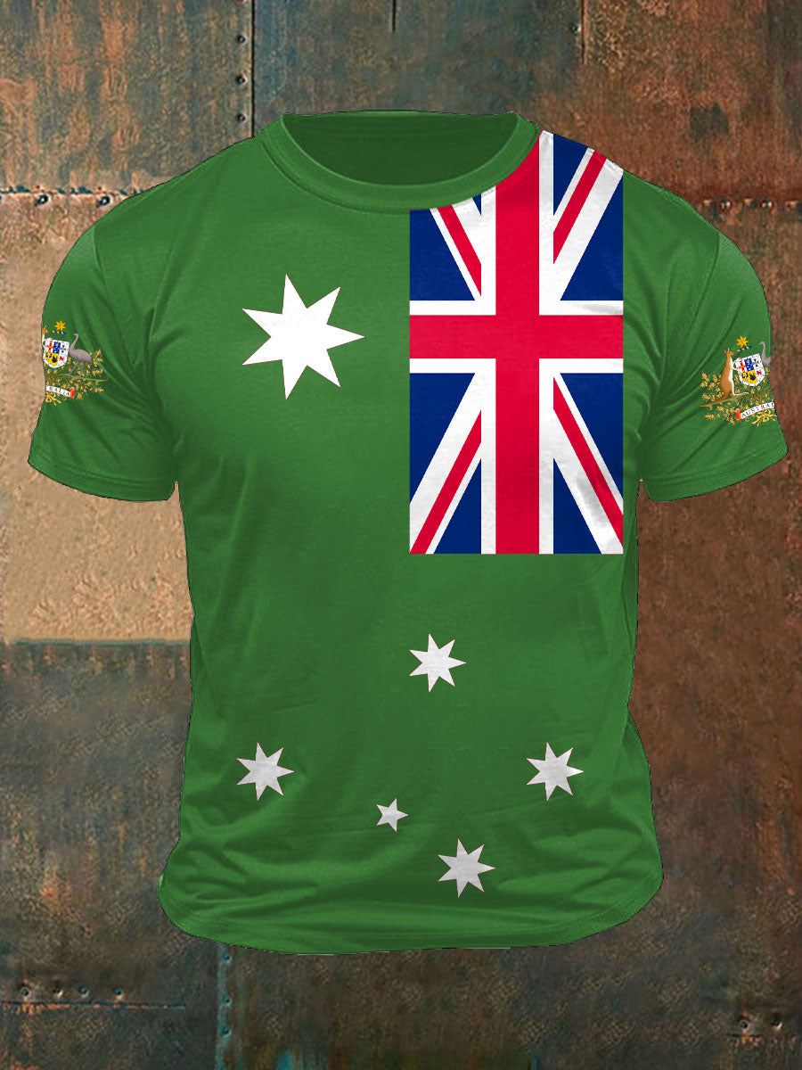 Men's AU Flag Printed T-shirt