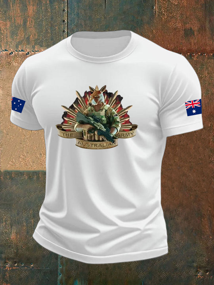 Men's Australia Veteran imitation cotton short-sleeved T-shirt