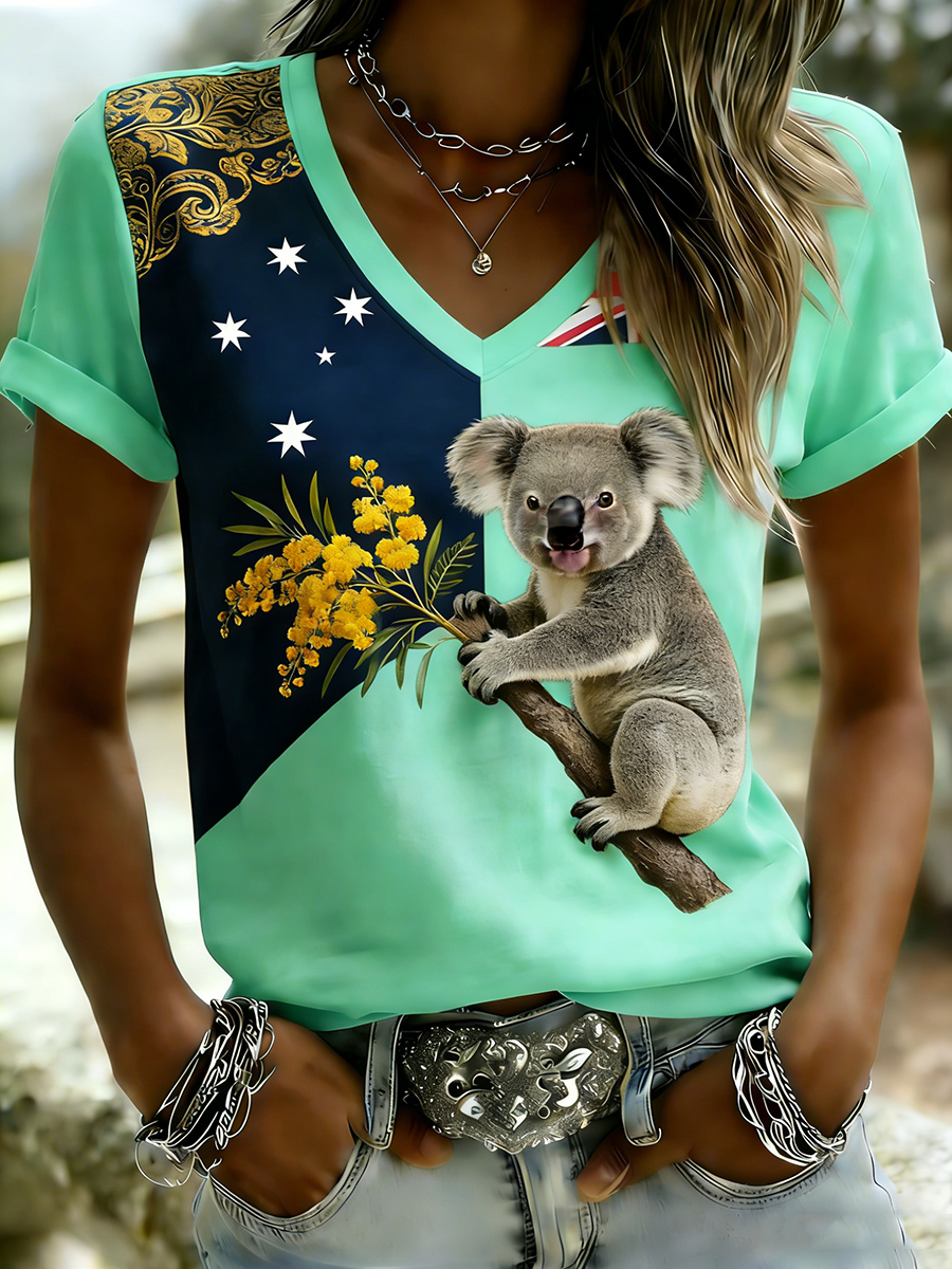 Women's Vintage Australian Holiday Casual Comfortable Short Sleeve T-Shirt