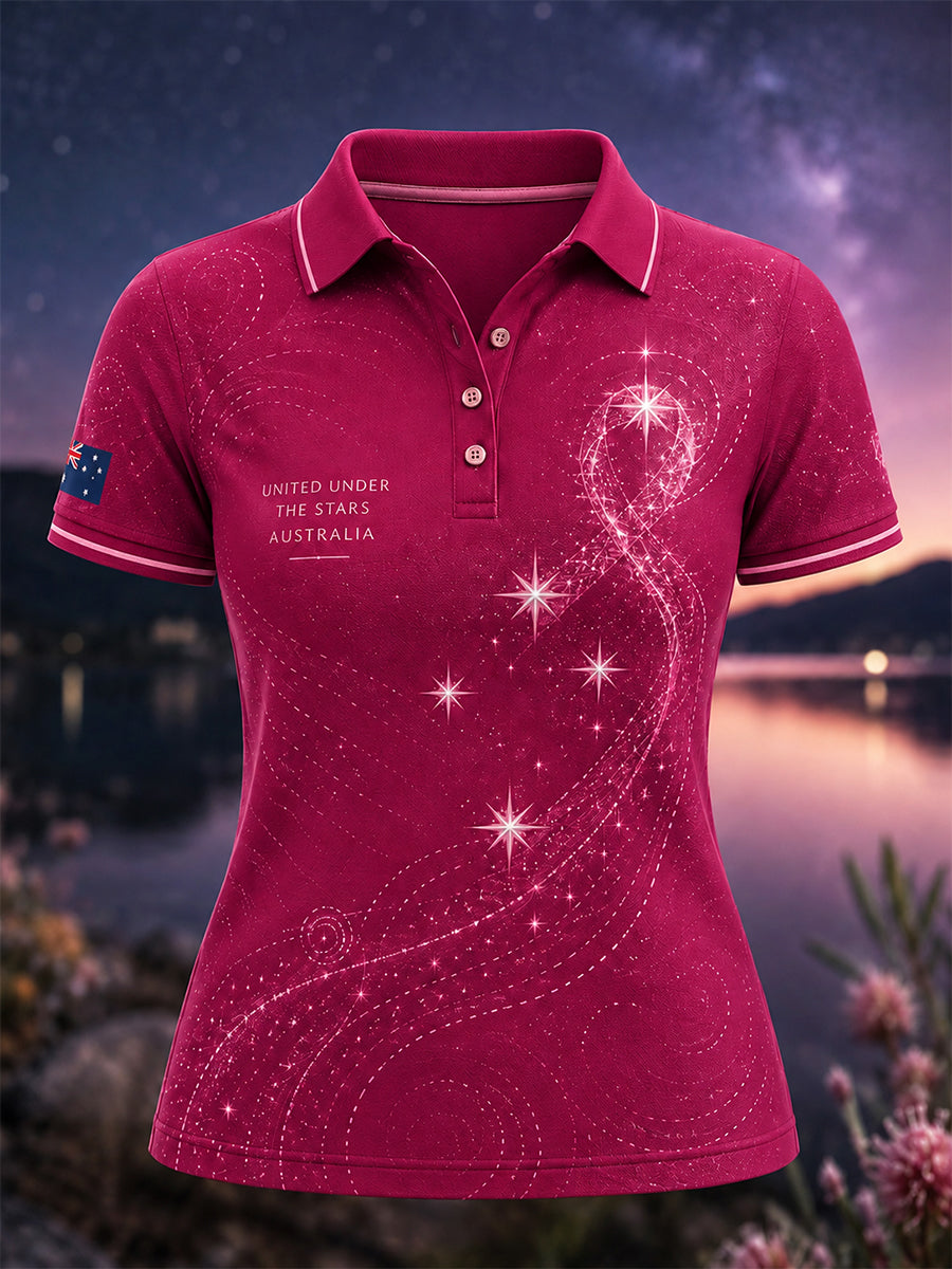 Women's Australian Breast Cancer Awareness Polo T-Shirt