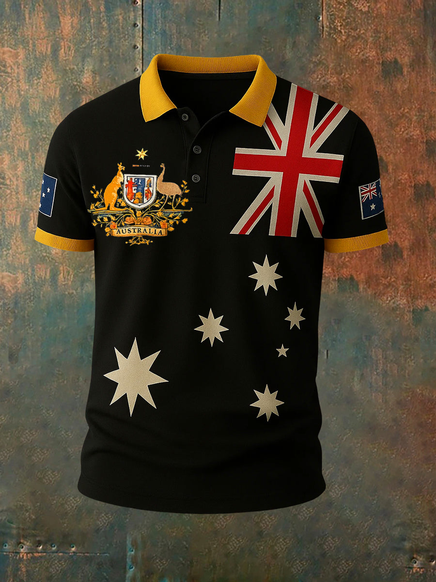 Men's Vintage Australian Holiday Smart Casual Polo Shirt
