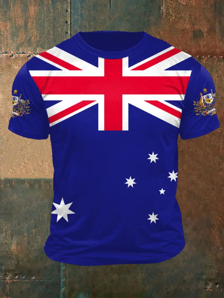 Men’s AU Flag Pride Printed T-shirt Royal Blue / S