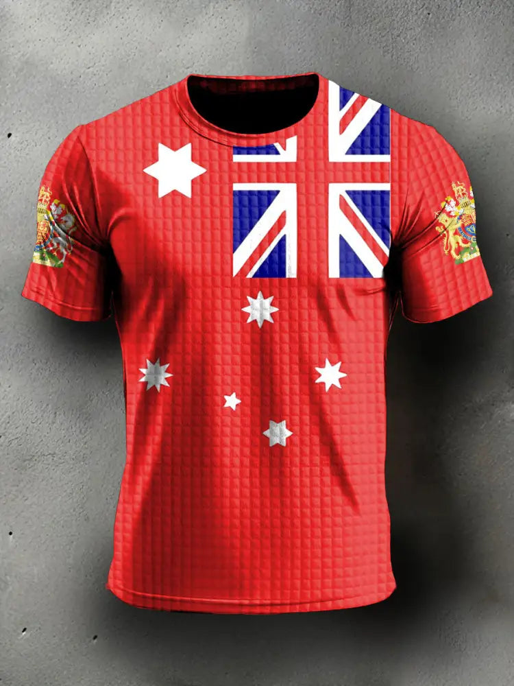 Men’s AU Flag Printed T-shirt Red / S