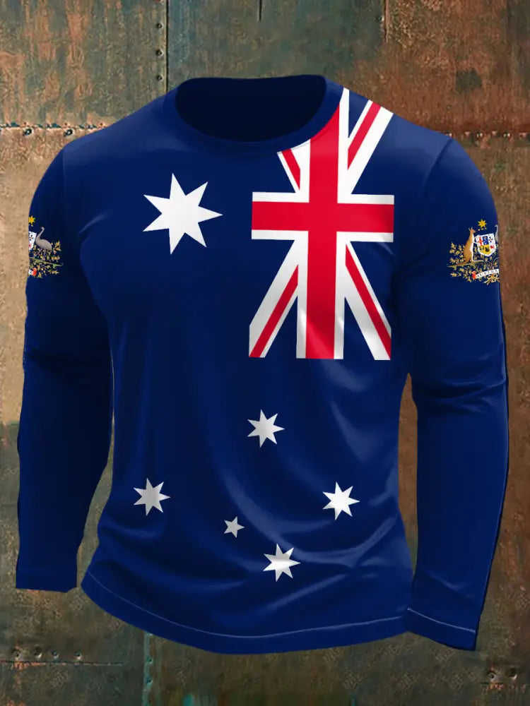 Men’s AU Flag Proud Printed T-shirt Navy Blue / S
