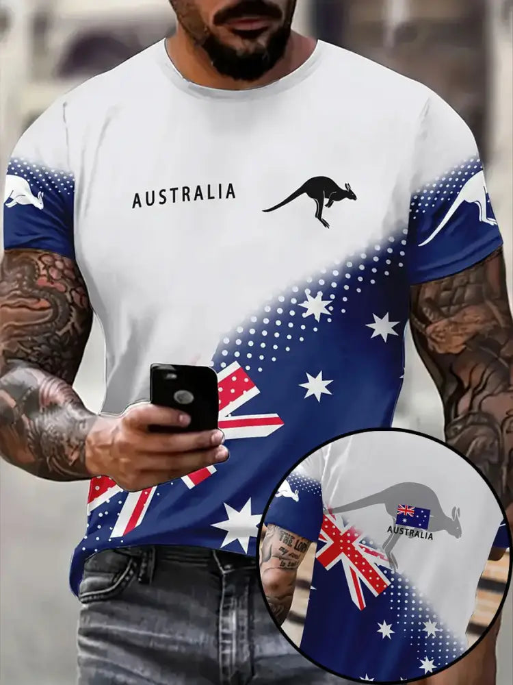 Men’s Australia Patriotic Printed T-shirt White / S