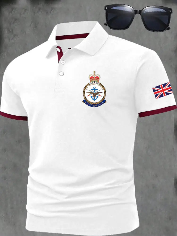 Men’s BRITISH ARMED FORCES Print Casual Short Sleeve Top White / S