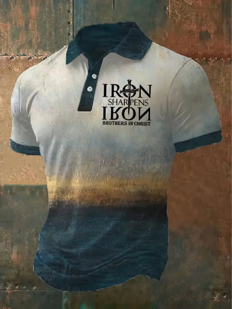 Men’s Faith Cross Printed Casual Polo Shirt A / S