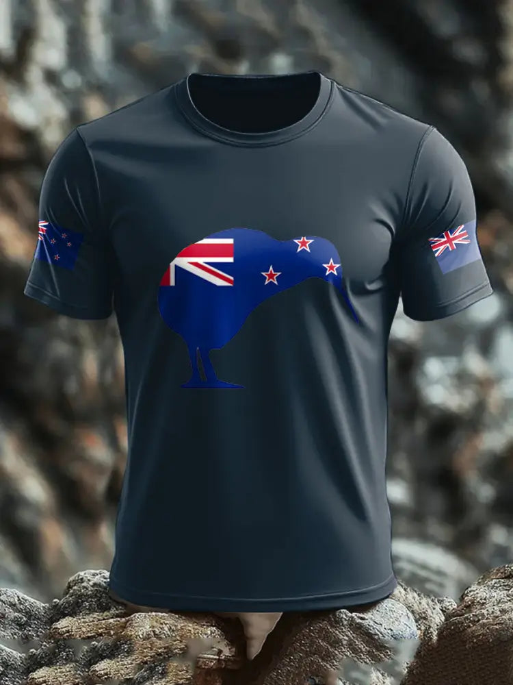Men’s New Zealand Flag Pride Printed T-shirt Navy Blue / S
