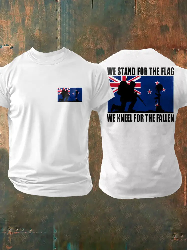 Men’s New Zealand Flag Veteran Printed T-shirt White / S