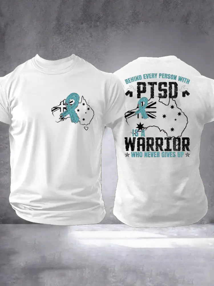Men’s PTSD Awareness Veteran Printed T-shirt White / S