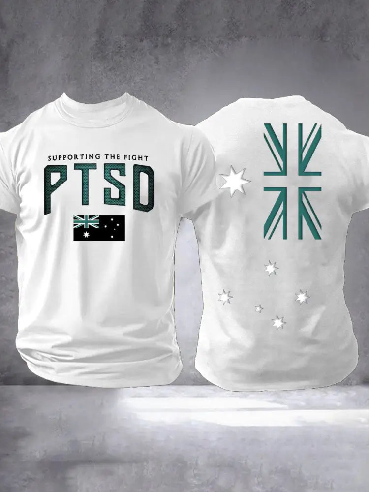 Men’s PTSD Awareness Veteran Printed T-shirt White / S