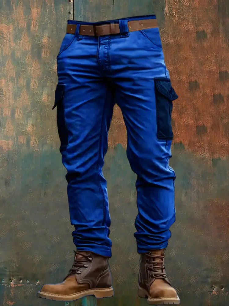 Men’s Retro Vacation Business Art Print Casual Workwear Trousers B / S