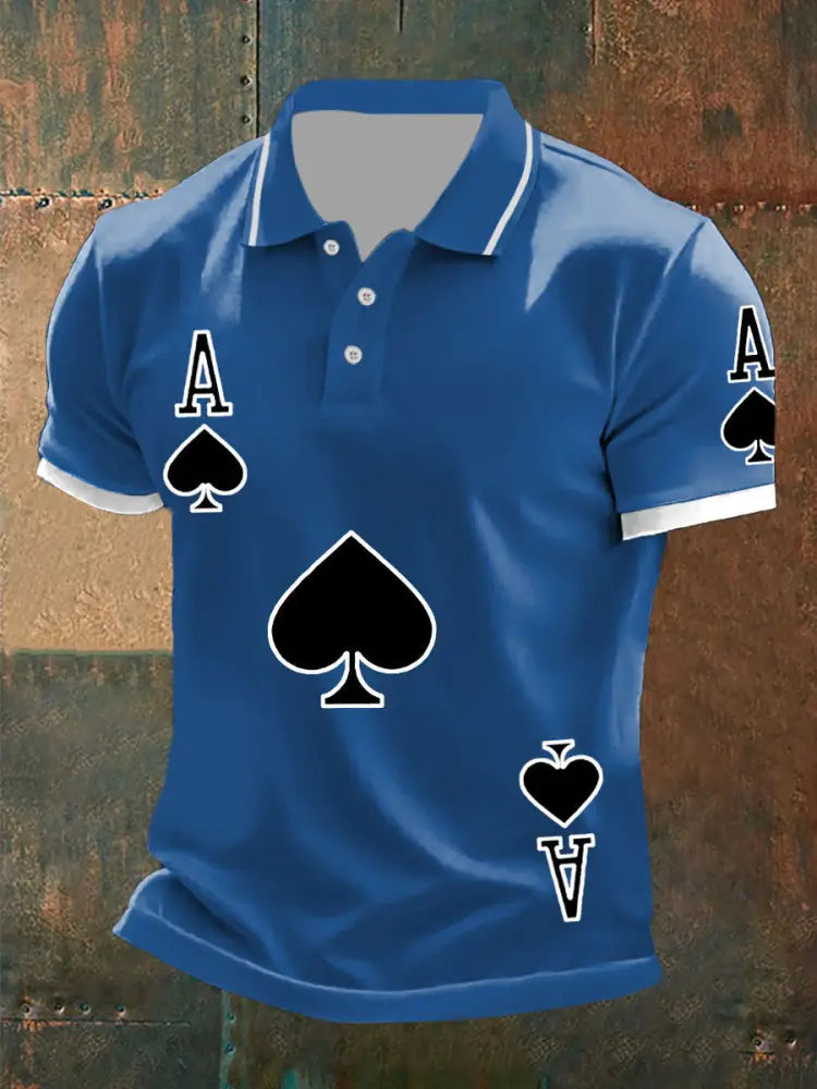 Men’s Texas Hold’em Ace of Spades tops Blue / S