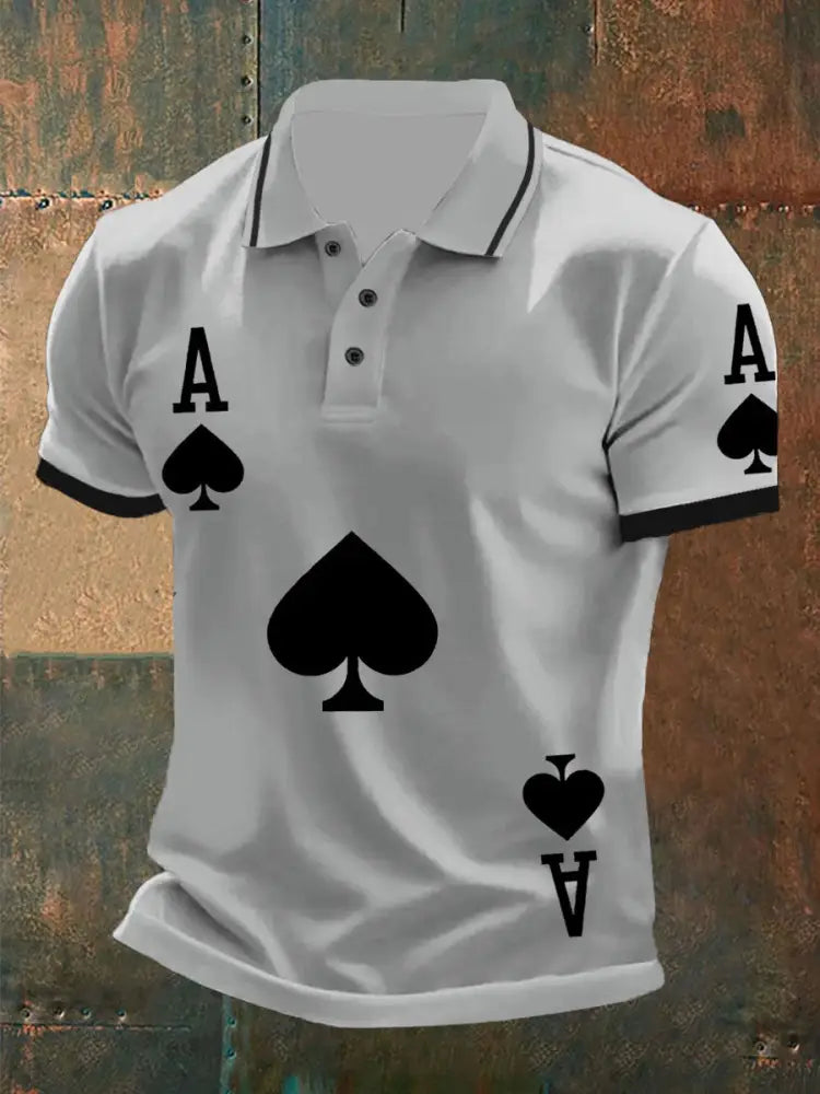 Men’s Texas Hold’em Ace of Spades tops Light Gray / S