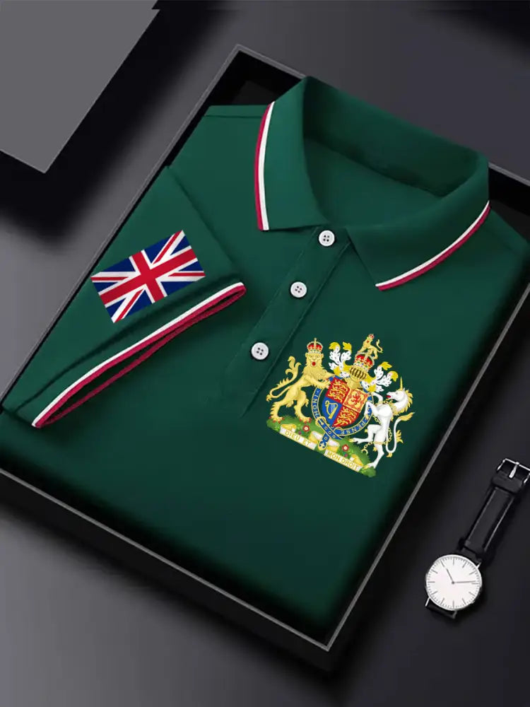 Men’s United Kingdom Print Short Sleeve Shirt Dark Green / S