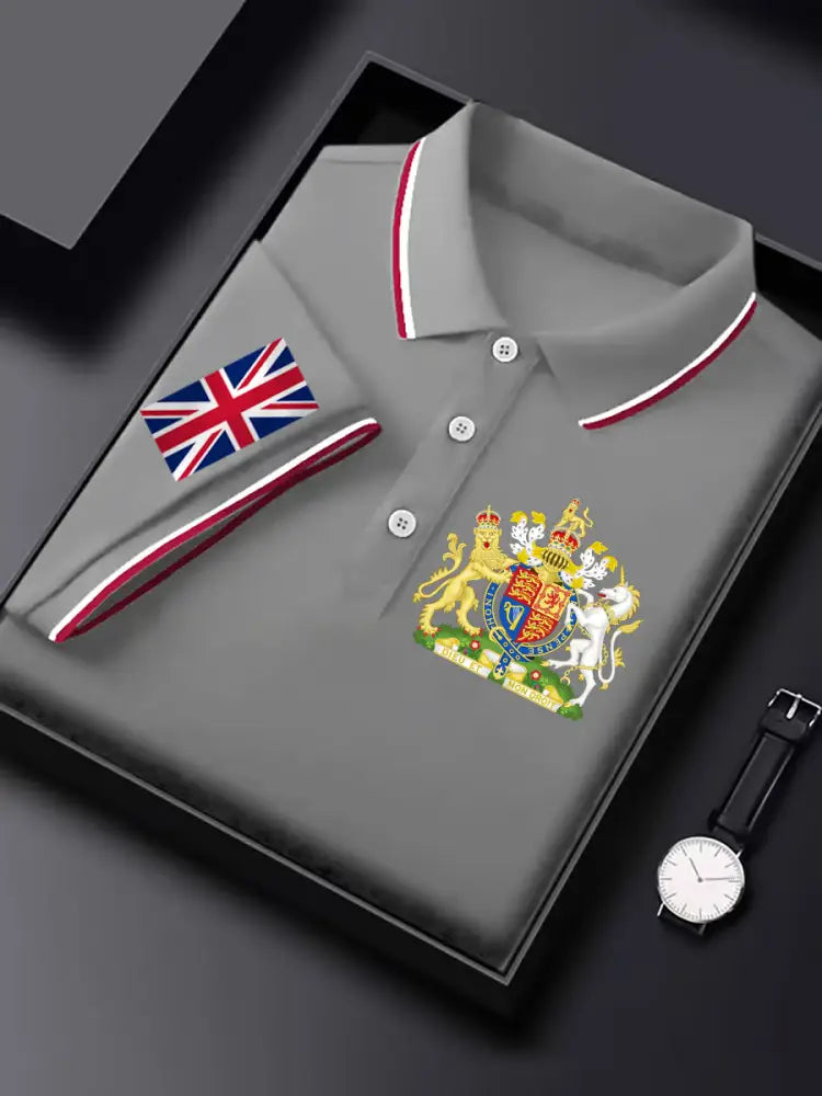 Men’s United Kingdom Print Short Sleeve Shirt Gray / S