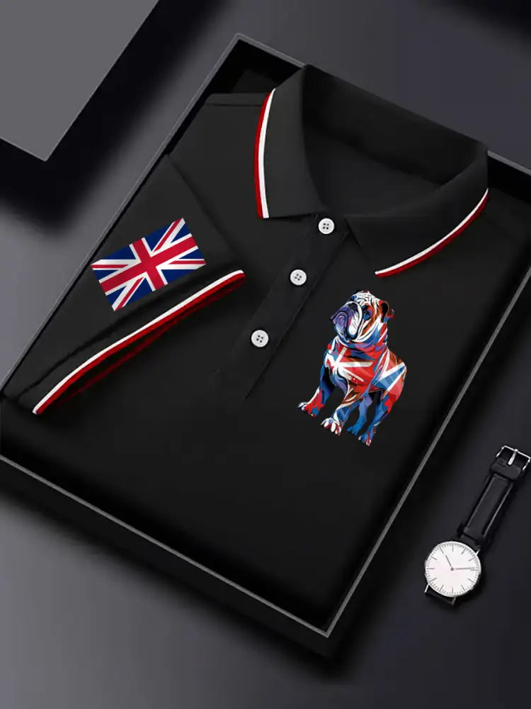 Men’s Vintage England Flag Casual Shirt Black / S