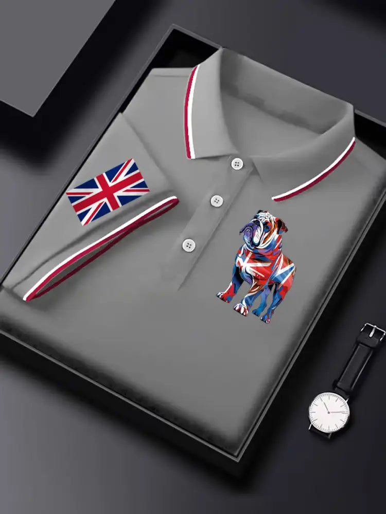 Men’s Vintage England Flag Casual Shirt Gray / S