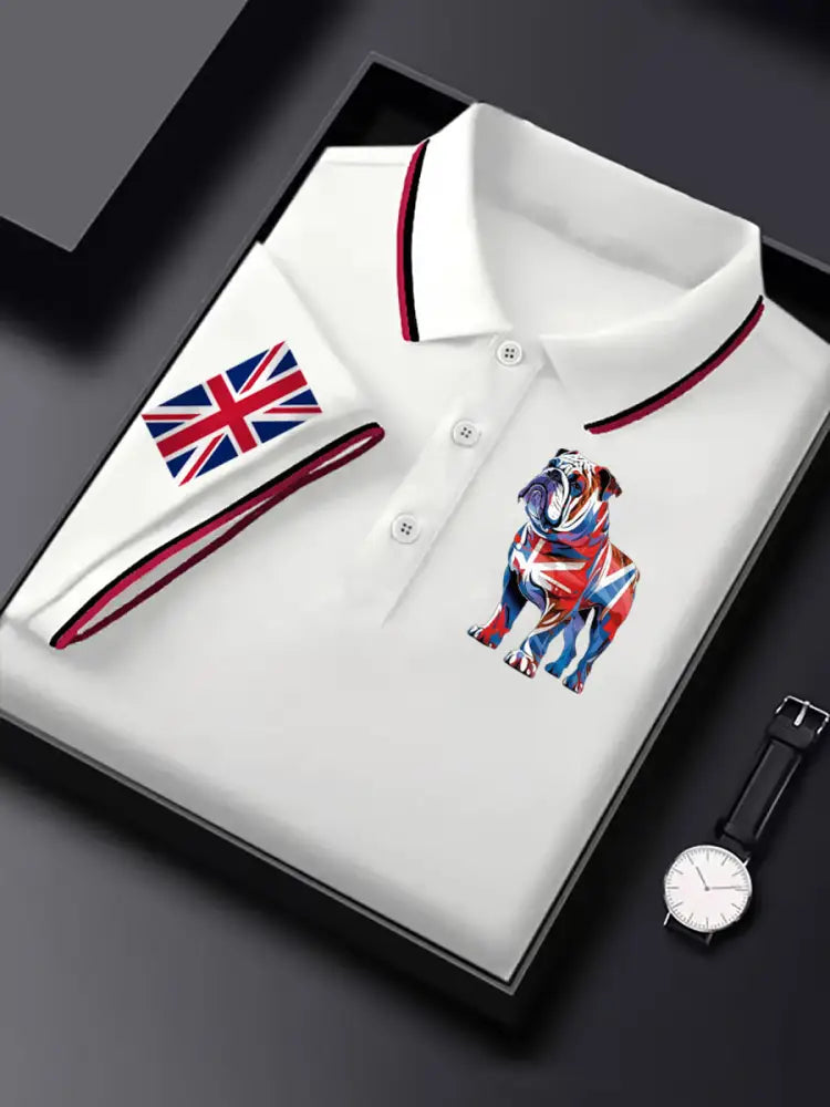 Men’s Vintage England Flag Casual Shirt White / S