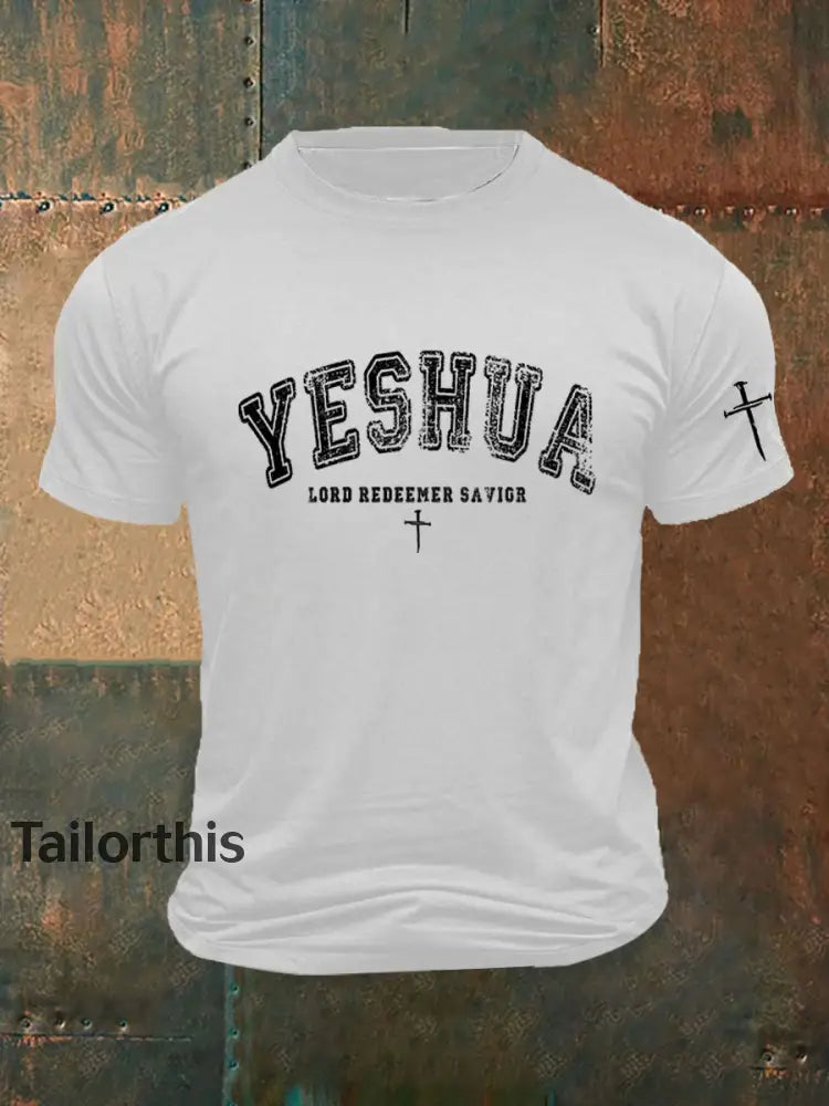 Men’s Yeshua Lord Redeemer Savior Printed Casual T-Shirt White / S