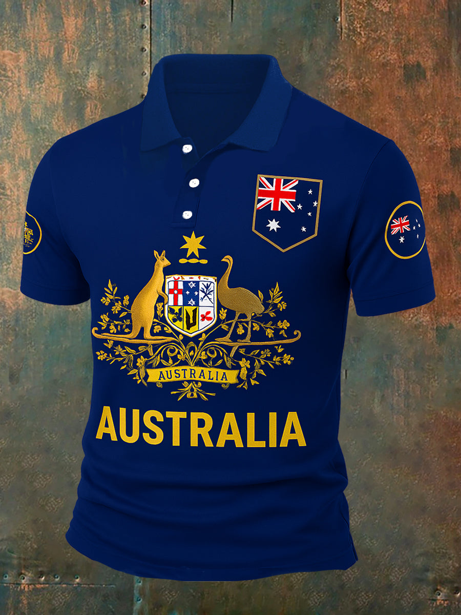 Men's Vintage Australian Holiday Smart Casual Polo Shirt