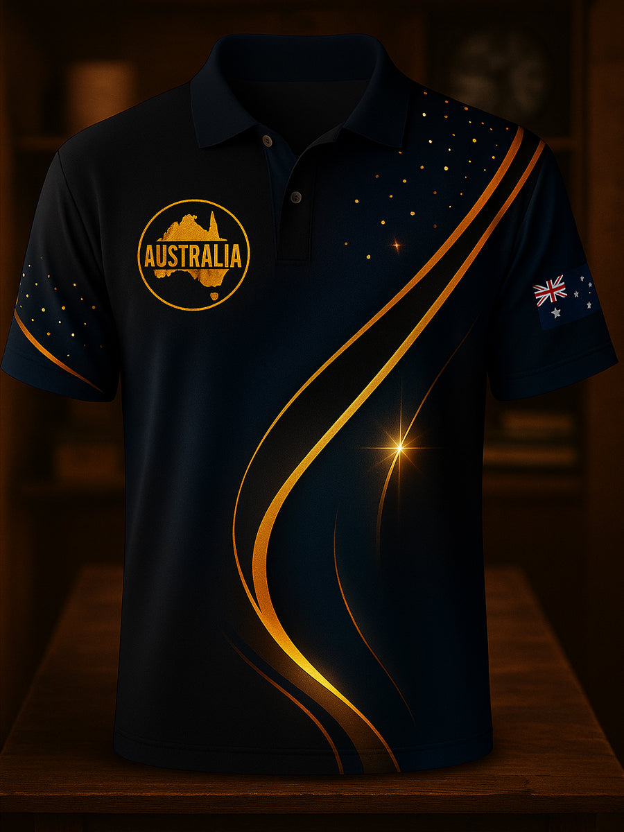 Men's Vintage Australian Holiday Smart Casual Polo Shirt