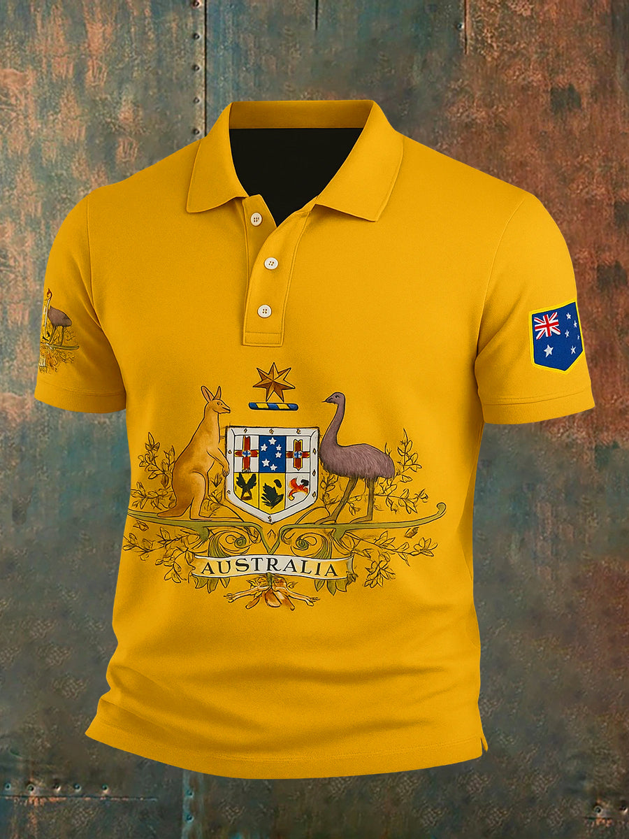 Men's Vintage Australian Holiday Smart Casual Polo Shirt