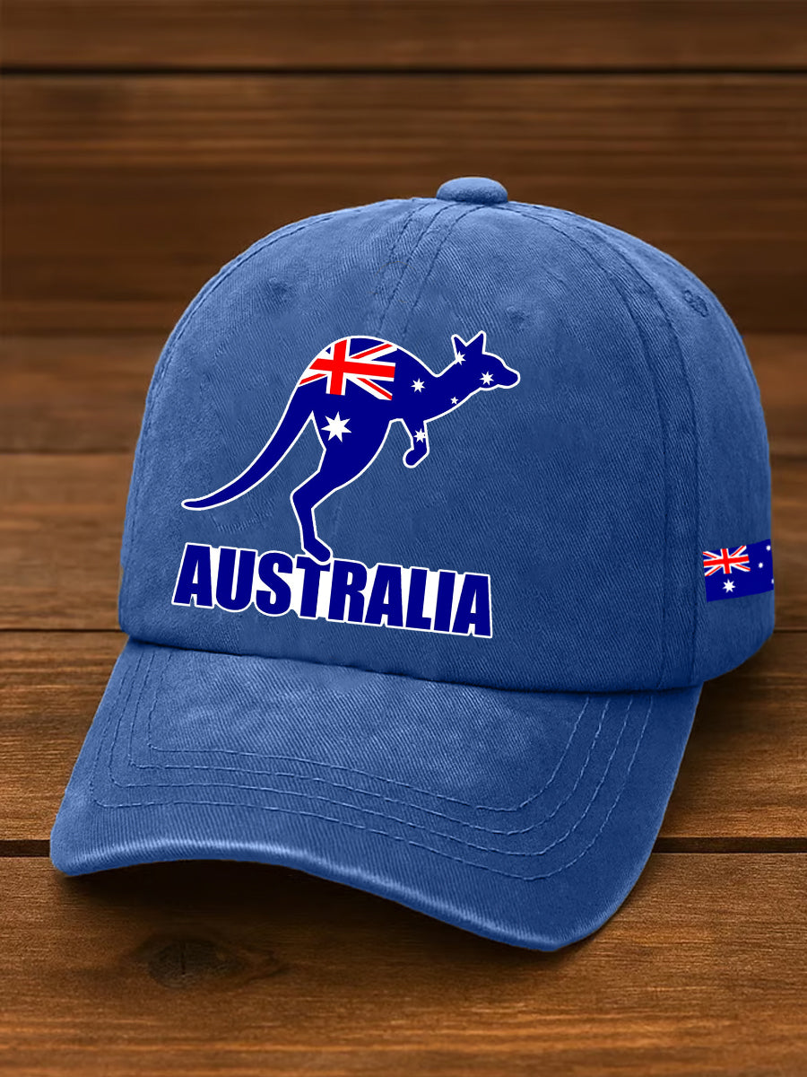 Unisex Australian Flag Kangaroo Print Hat