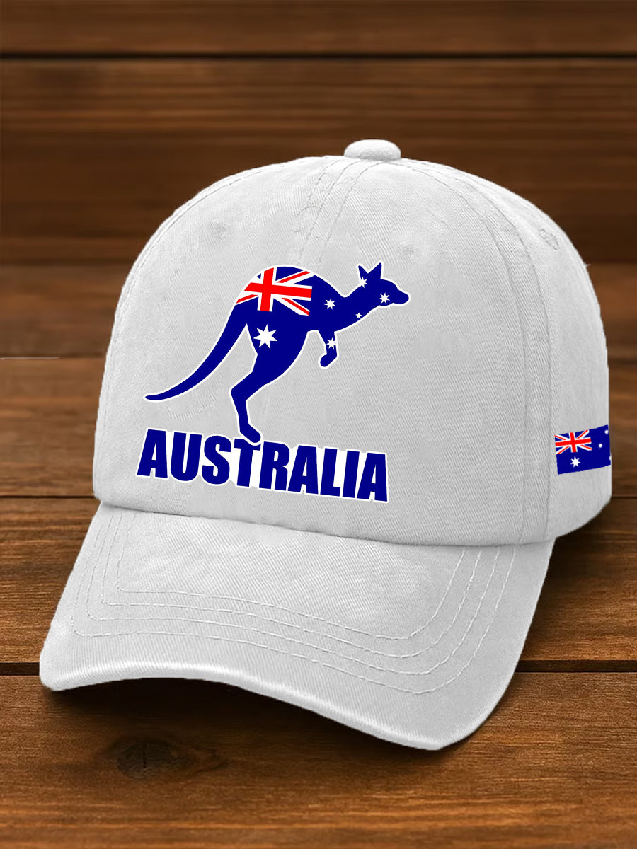 Unisex Australian Flag Kangaroo Print Hat