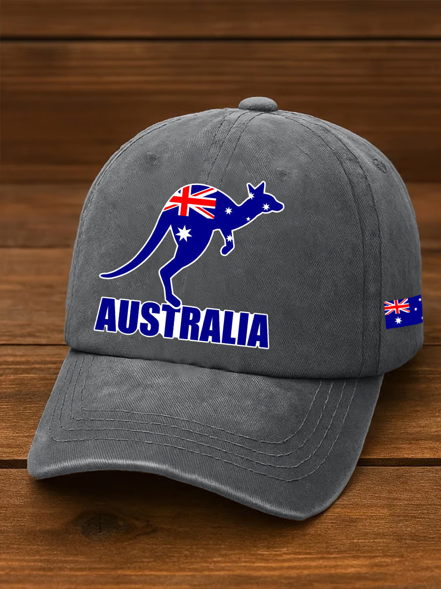 Unisex Australian Flag Kangaroo Print Hat