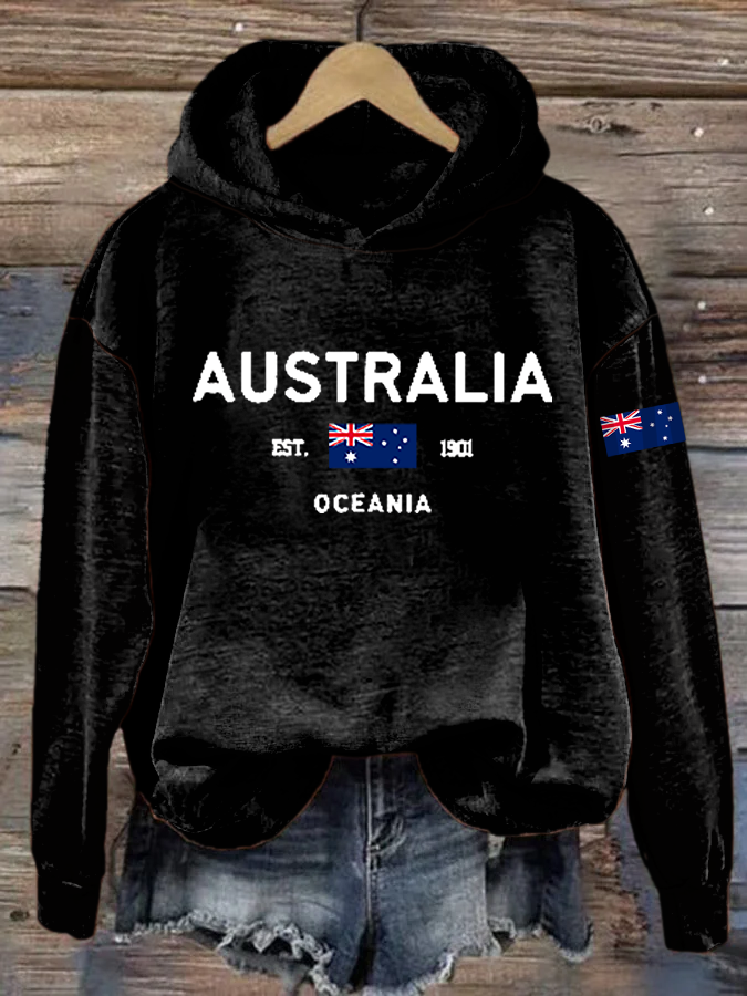 Women's Australian Flag Print Regular Sweatshirt