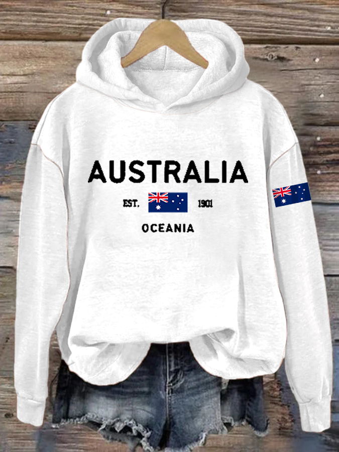 Women's Australian Flag Print Regular Sweatshirt