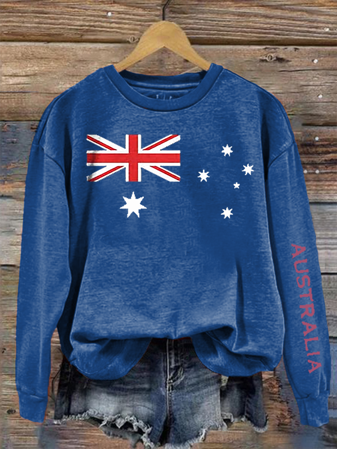 Women's Australia Flag Print Regular Sweatshirt