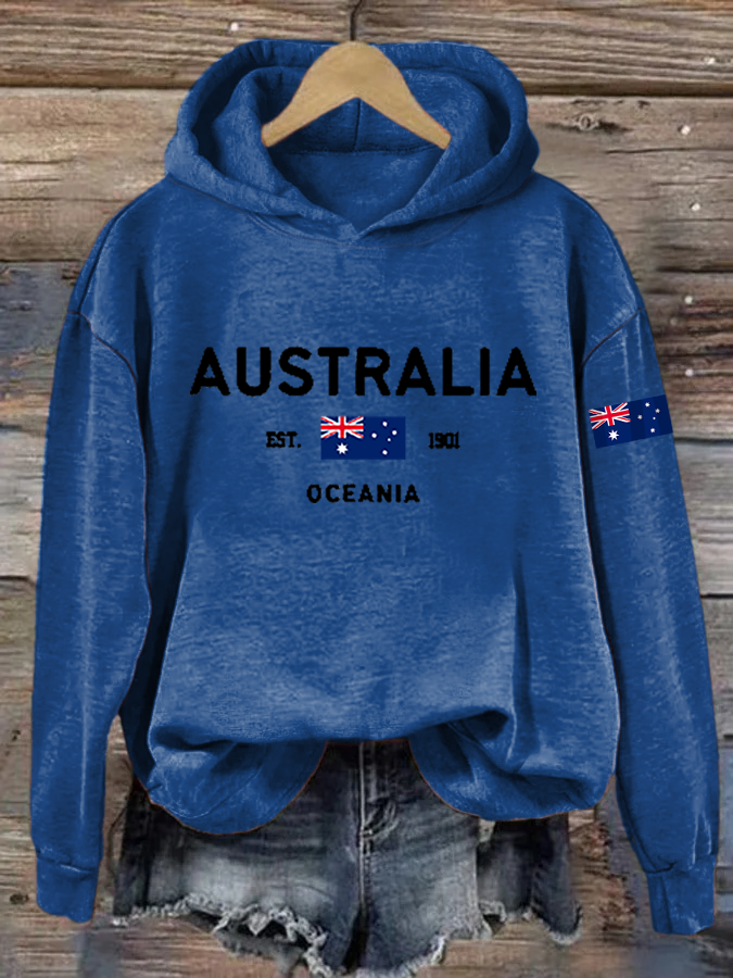 Women's Australian Flag Print Regular Sweatshirt