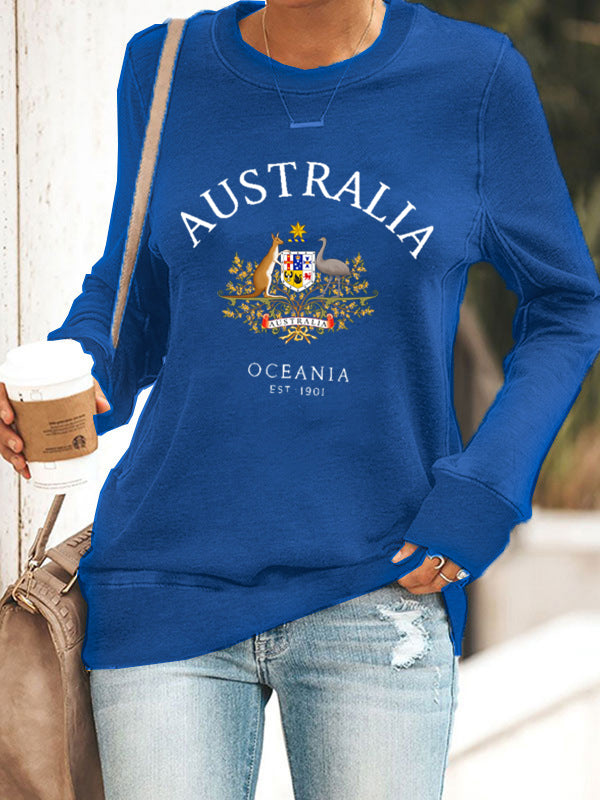 Women's Australian Flag Print fitted sweatshirt