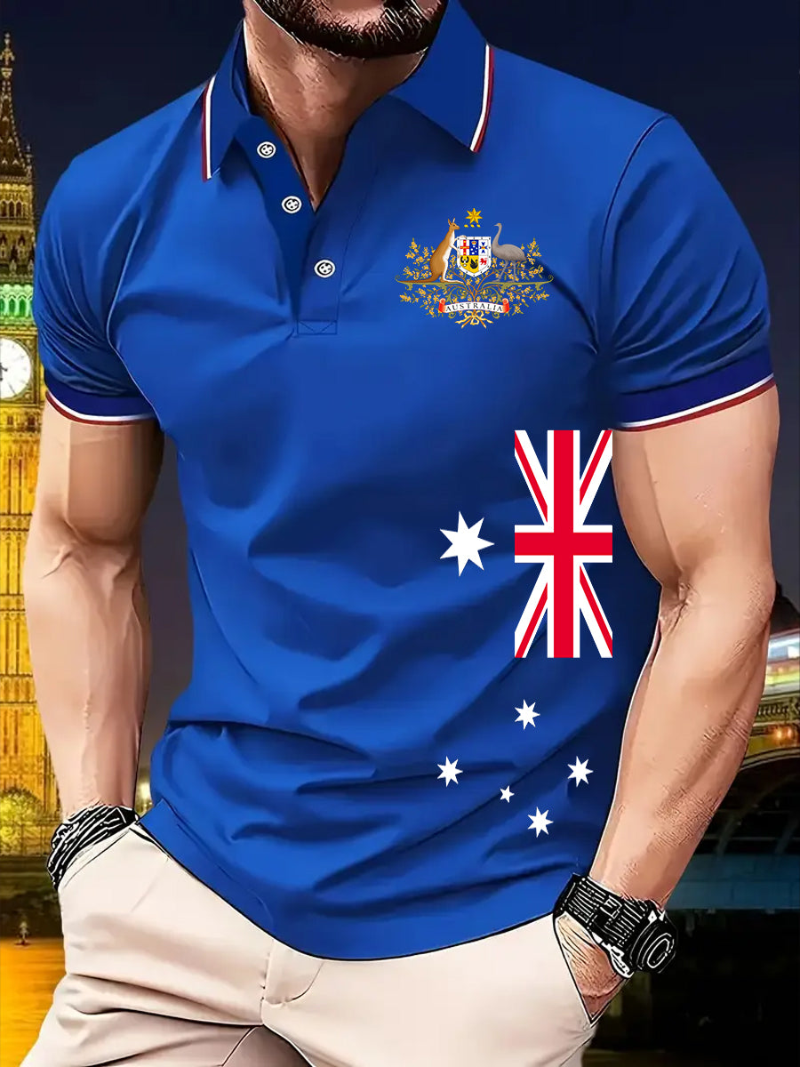Men's Vintage Australian Holiday Casual Polo Shirt
