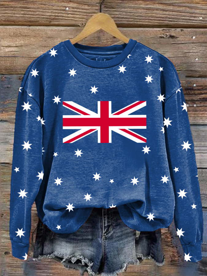 Women's Australian Flag Print Regular Sweatshirt