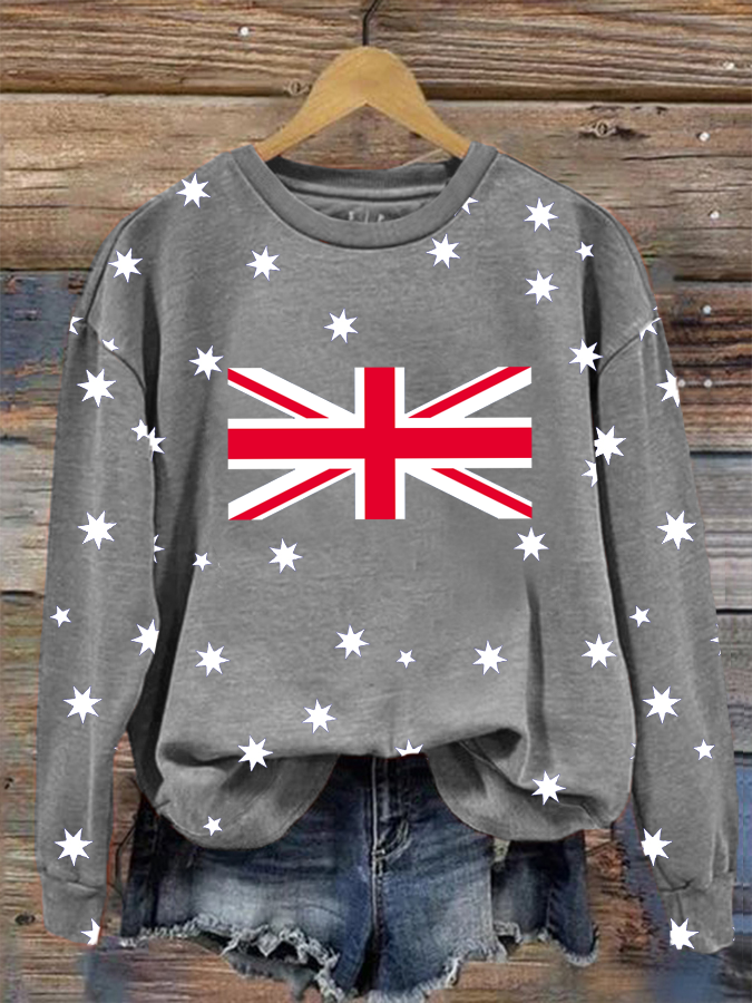 Women's Australian Flag Print Regular Sweatshirt