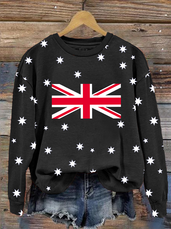 Women's Australian Flag Print Regular Sweatshirt