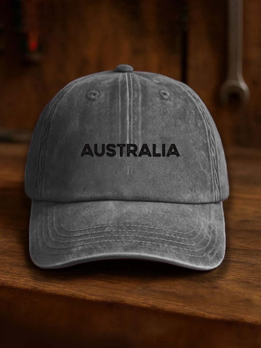 Vintage Australian Flag Badge Casual Print Hats