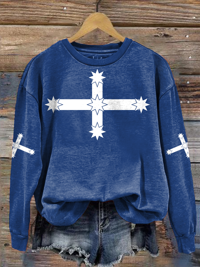 Women's AU Eukera Flag Printed Regular Sweatshirt
