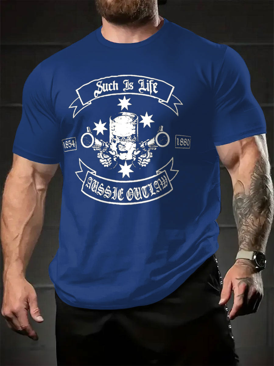 Men's AU Aussie Eereka Flag OutlawPrinted T-shirt